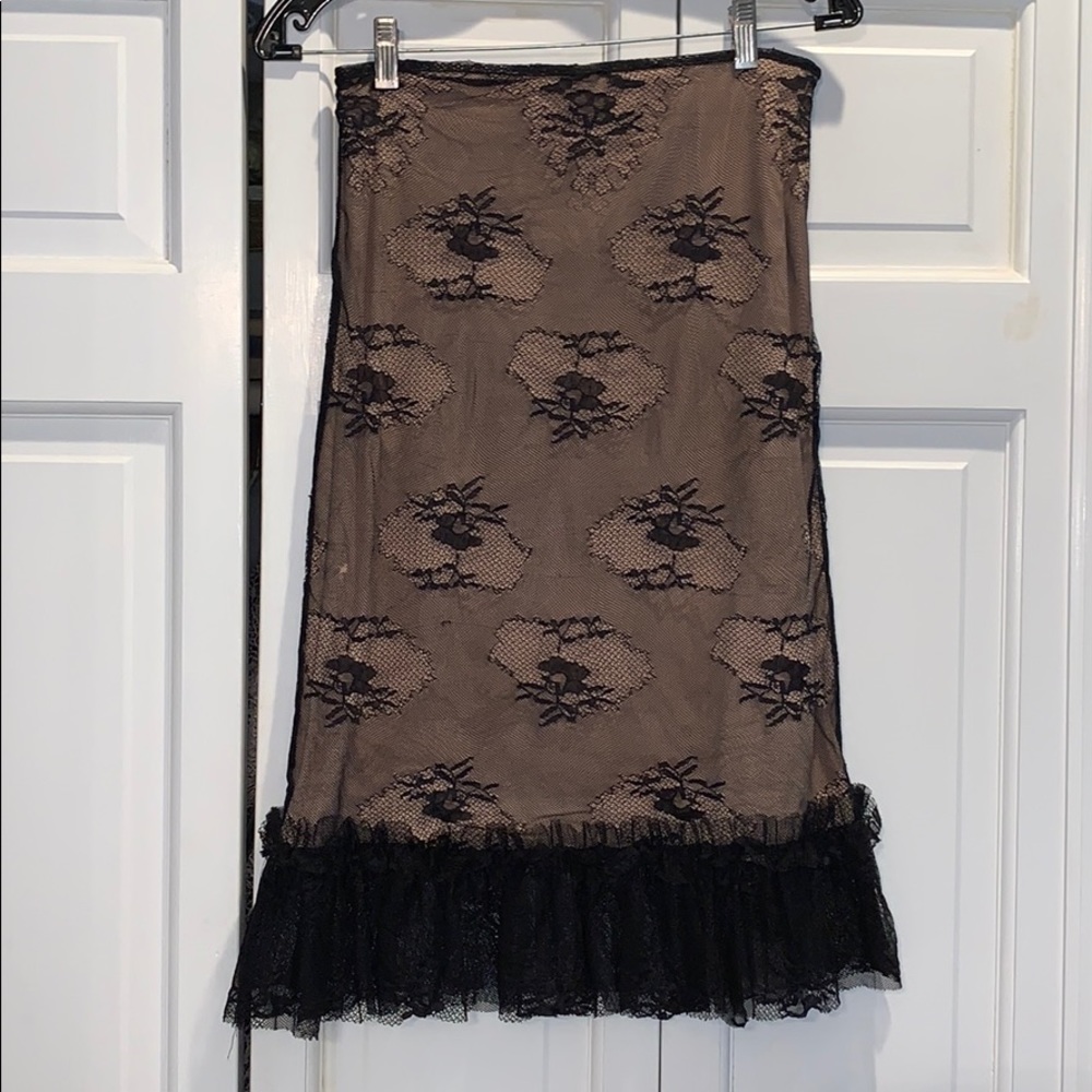 Black Lace & Tan skirt